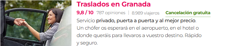 Traslados en granada