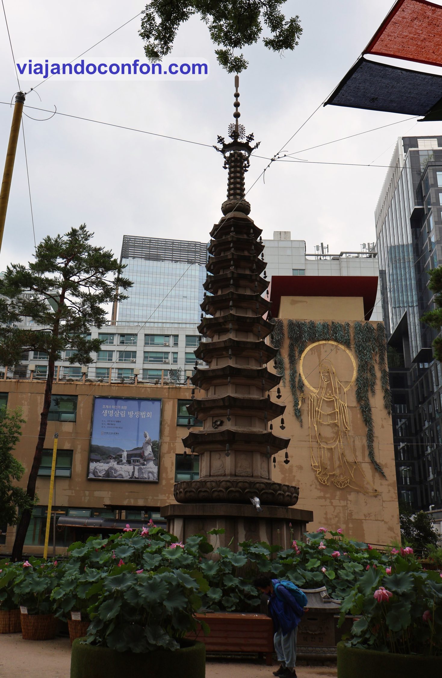 Pagoda de piedra de 7 pisos del templo Jogyesa